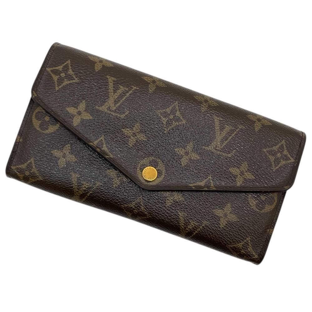 LOUIS VUITTON Portefeuille Sarah Monogram Bi fold Long Wallet Brown
